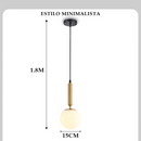 Trio Luminária Pendente Nórdica Vidro com Anel Dourado e Preto E27 – Luz Quente Moderna para Sala e Jantar – Allurie Home (Cópia)